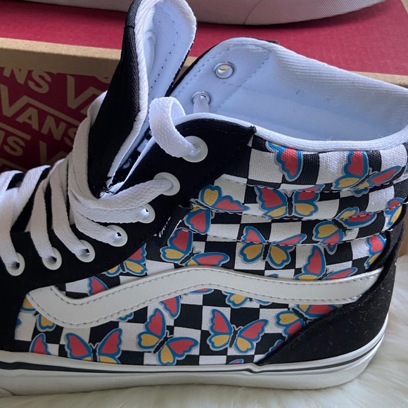 Vans Fillmore HI Butterfly Checkerboard Multi Color Women's Size 10 - Picture 2 of 6